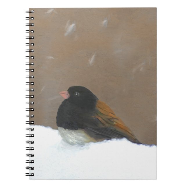 Cuaderno Pintura Junco de Ojos Oscuros - Arte de pájaro ori (Frente)