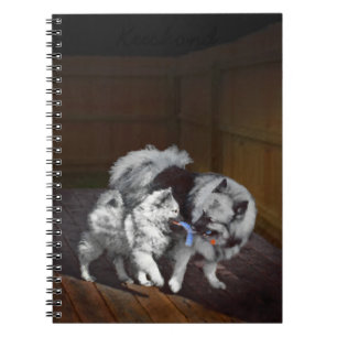 Cuaderno Pintura Keeshond Playtime - Arte Perro Original.