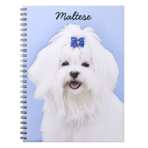 Cuaderno Pintura maltesa - Arte de perro original muy lindo