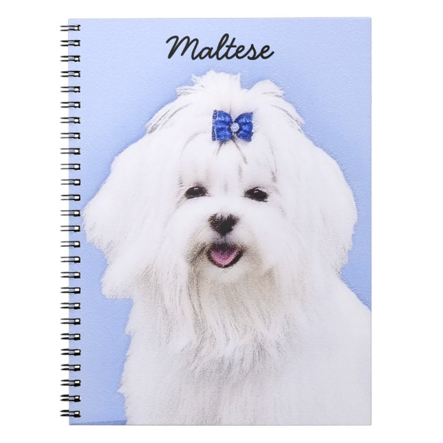 Cuaderno Pintura maltesa - Arte de perro original muy lindo (Frente)