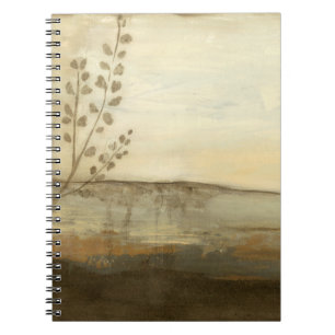 Cuaderno Pintura moderna de aceite paisajista de la puesta 
