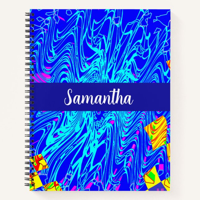 Cuaderno Pintura moderna de arte abstracto azul (Anverso)