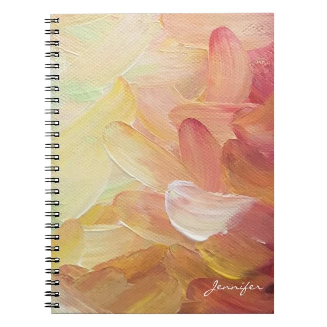 Cuaderno Pintura moderna de oro rojo Verde azulado (Frente)