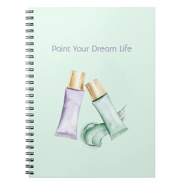 Cuaderno Pintura Morada Menta Sueña Vida (Frente)