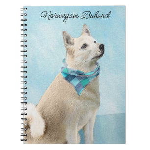Cuaderno Pintura noruega de Buhund - Arte original de perro