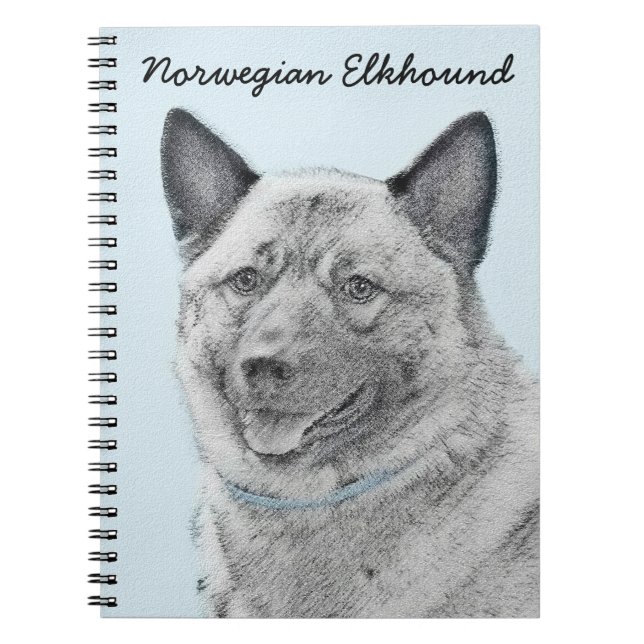 Cuaderno Pintura noruega de elkhound - Arte original de per (Frente)