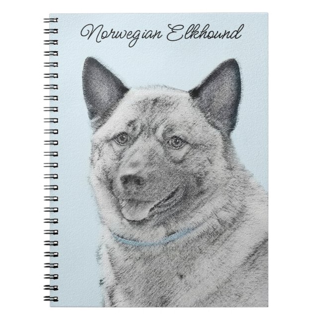 Cuaderno Pintura noruega de elkhound - Arte original de per (Frente)