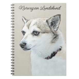 Cuaderno Pintura noruega de Lundehund - Arte original del p