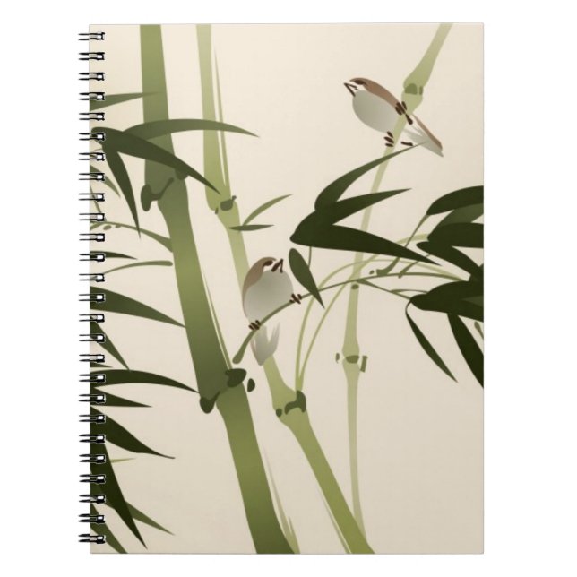 Cuaderno Pintura oriental del estilo, ramas de bambú (Frente)