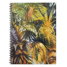 Cuaderno Pintura original de color palma tropical
