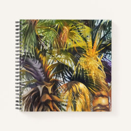 Cuaderno Pintura original de color palma tropical