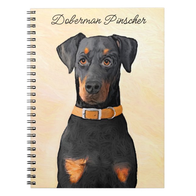 Cuaderno Pintura original de Doberman Pinscher sin cortar (Frente)