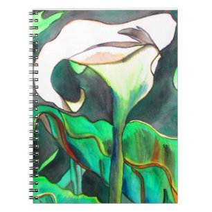 Cuaderno Pintura original de la acuarela de Arum Lily