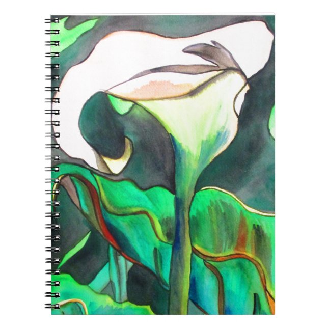 Cuaderno Pintura original de la acuarela de Arum Lily (Frente)
