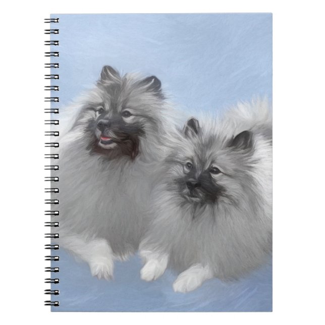 Cuaderno Pintura original de pareja de Keeshond arte animal (Frente)