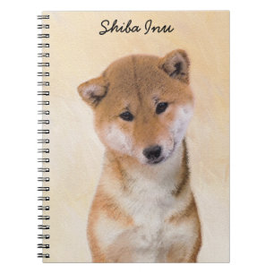 Cuaderno Pintura (roja) de Shiba Inu - arte original del
