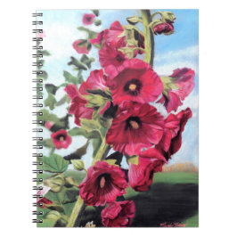 Cuaderno Pintura rosada del hollyhock de Mandy Roeing