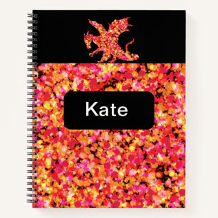 Cuaderno Pintura salpicada de Dragón Rojo