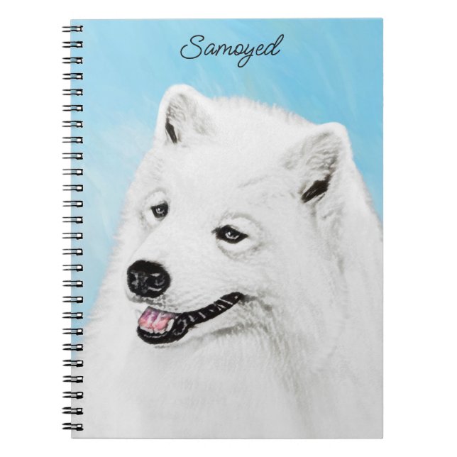 Cuaderno Pintura Samoyed - Arte Perro Original Cuto (Frente)