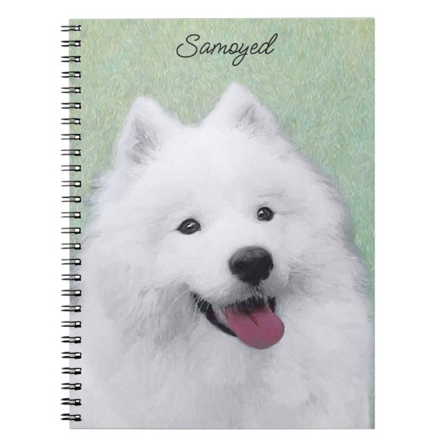 Cuaderno Pintura Samoyed - Arte Perro Original Cuto (Frente)