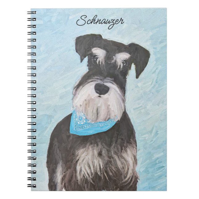 Cuaderno Pintura Schnauzer (en miniatura) - Perro original  (Frente)