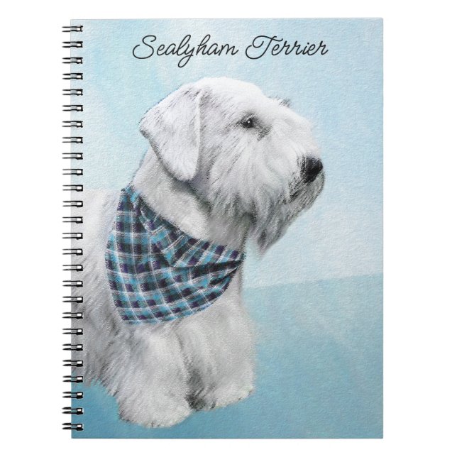 Cuaderno Pintura Sealyham Terrier - Arte Perro Original. (Frente)