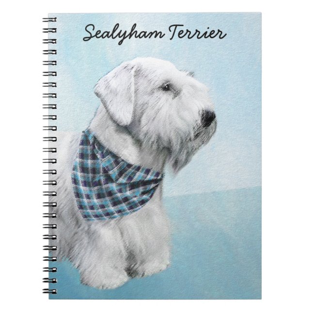 Cuaderno Pintura Sealyham Terrier - Arte Perro Original. (Frente)