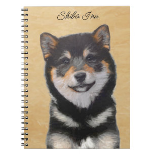 Cuaderno Pintura Shiba Inu (Negro y Tan) - Arte de perro
