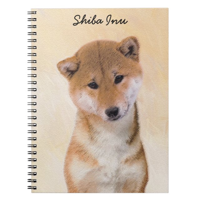 Cuaderno Pintura Shiba Inu (roja) - Arte Perro Original (Frente)