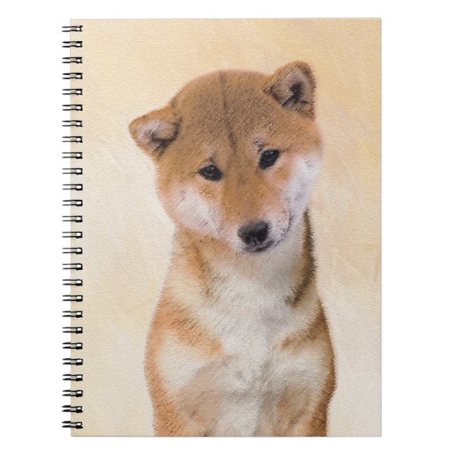 Cuaderno Pintura Shiba Inu (roja) - Arte Perro Original (Frente)