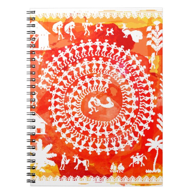 Cuaderno Pintura warli - dibujo a mano tradicional del anci (Frente)