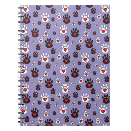 Cuaderno Pinturas con corazones rojos sobre azul