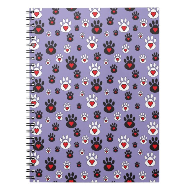 Cuaderno Pinturas con corazones rojos sobre azul (Frente)