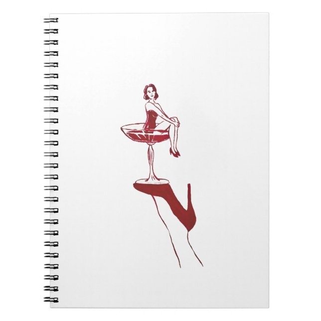 Cuaderno Pinup de Copa de Cóctel Antiguo (Frente)