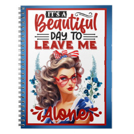 Cuaderno Pinup_ retro estadounidense es un día hermoso