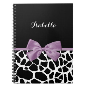 Cuaderno Pinza de jirafa fina Lavanda morada con nombre