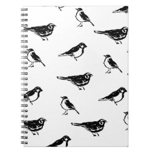 Cuaderno Pinza de pinza de tinta pájaro vintage sin soldadu