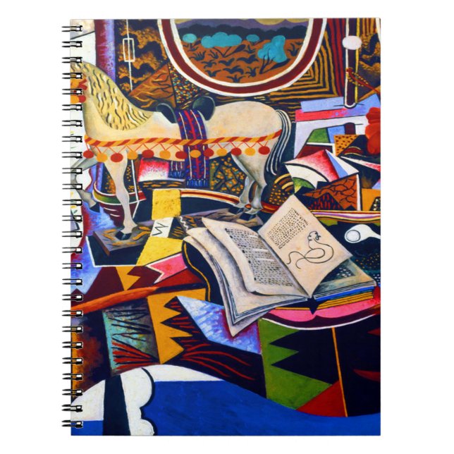 Cuaderno Pipa de caballo Joan Miro y flor roja (Frente)