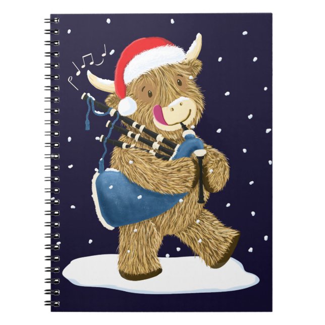 Cuaderno Piper de Navidades escoceses de vacas altolianas (Frente)