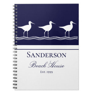 Cuaderno Pipers azul marino de la casa de playa