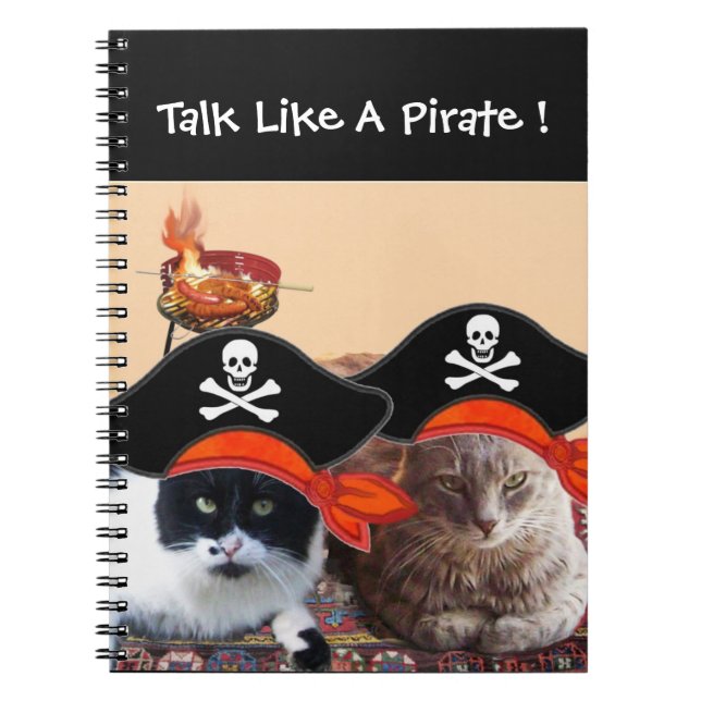 Cuaderno PIRATA CATS, habla como el Día del Pirata (Frente)