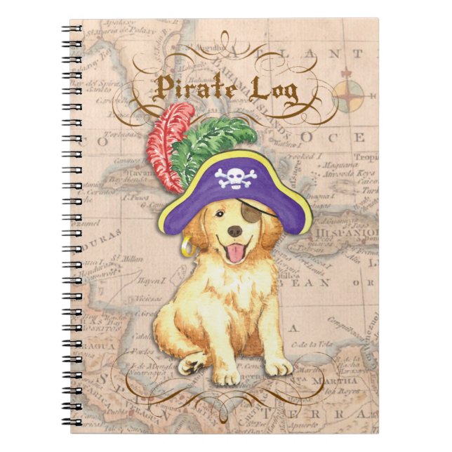 Cuaderno Pirata de Golden Retriever (Frente)