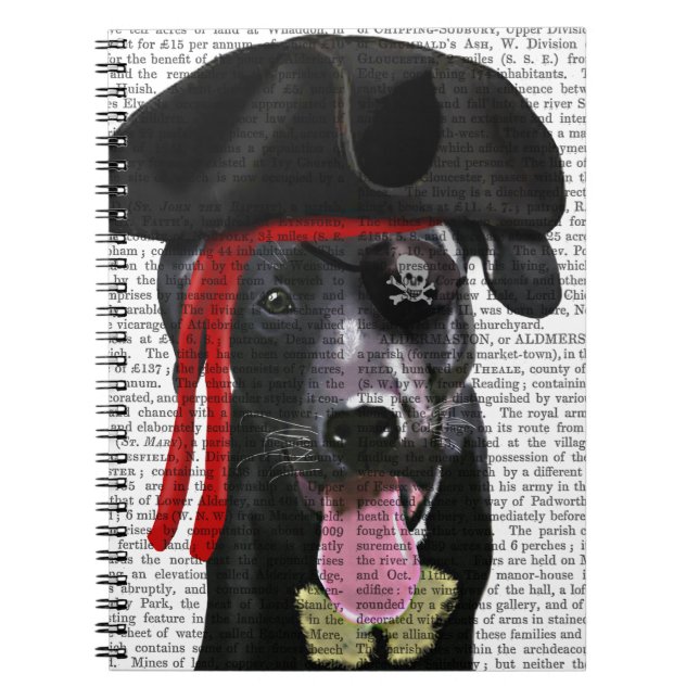 Cuaderno Pirata de Labrador Negro (Frente)