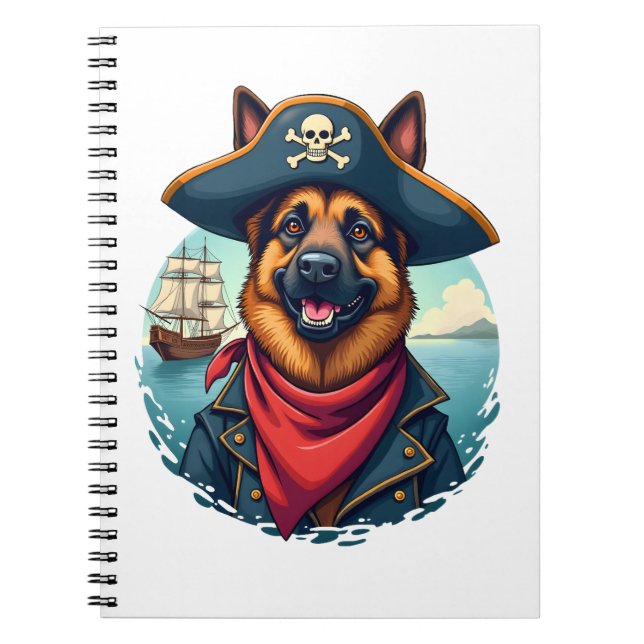 Cuaderno Pirata de perro pastor alemán (Frente)
