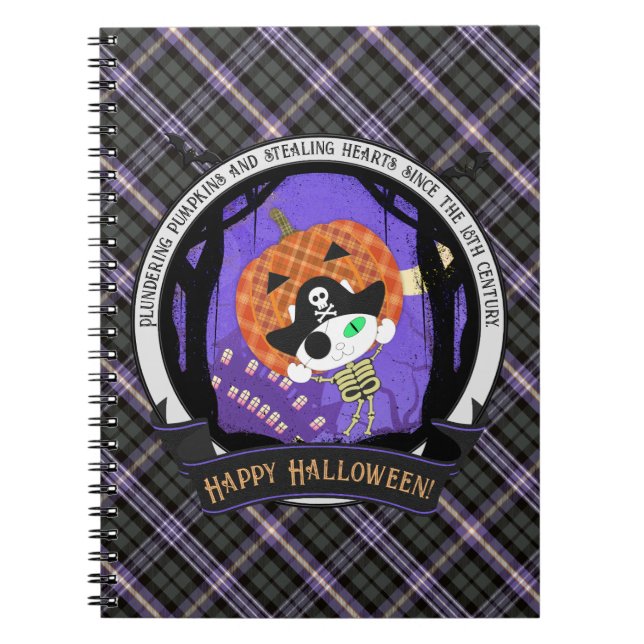 Cuaderno Pirata esqueleto gato encurtido (Frente)