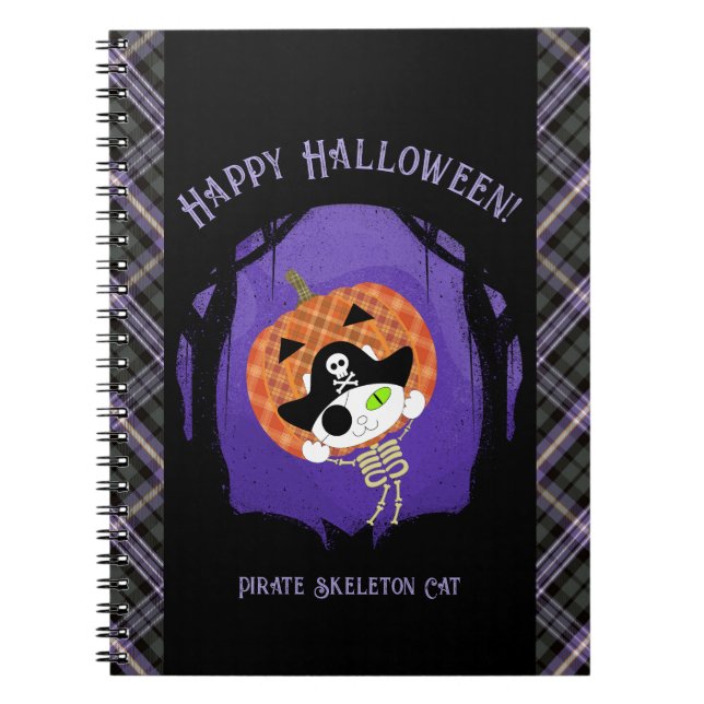 Cuaderno Pirata esqueleto gato encurtido (Frente)