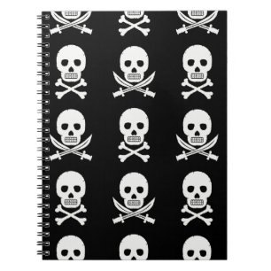 Cuaderno Pirata Skulls Crossbone Seless Pattern