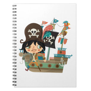Cuaderno Pirata y barco pirata