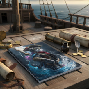 Cuaderno Piratas puros: Pirata de gato caprichoso