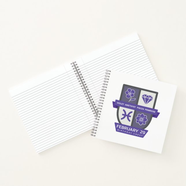 Cuaderno Pisces Crest de Cumpleaños™ para 19-29 de febrero (Interior)